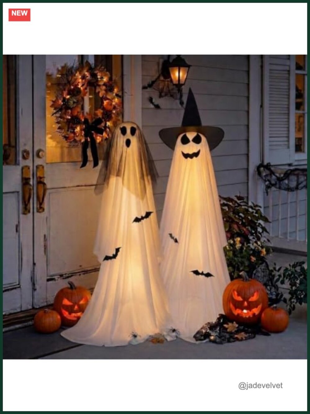 2 Pack Light Up Ghost Halloween Decorations Battery Operated Outdoor Yard Decor